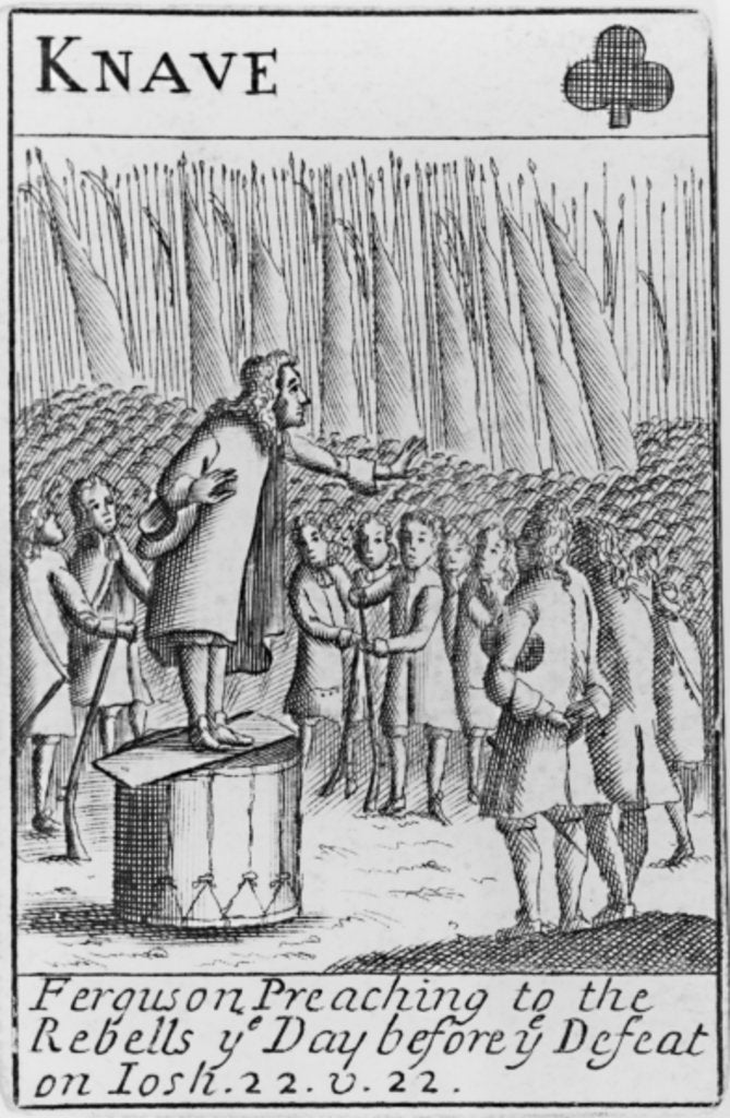 Detail of Ferguson preaching to the rebels the day before the defeat of the Monmouth Rebellion by English School