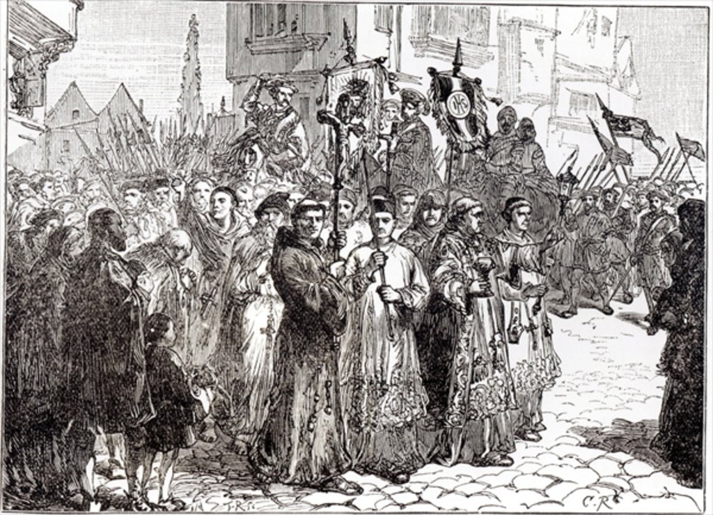 Detail of The Pilgrimage of Grace in 1536 by English School