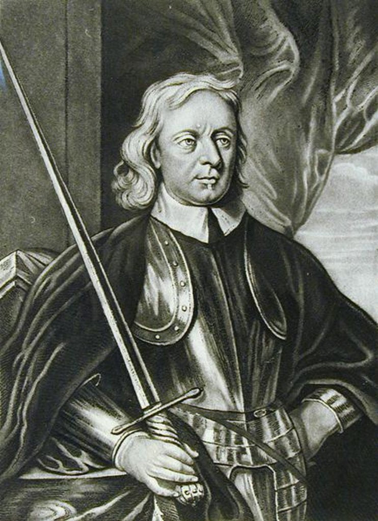 Detail of Oliver Cromwell illustration from 'Portraits of Characters Illustrious in British History' by English School