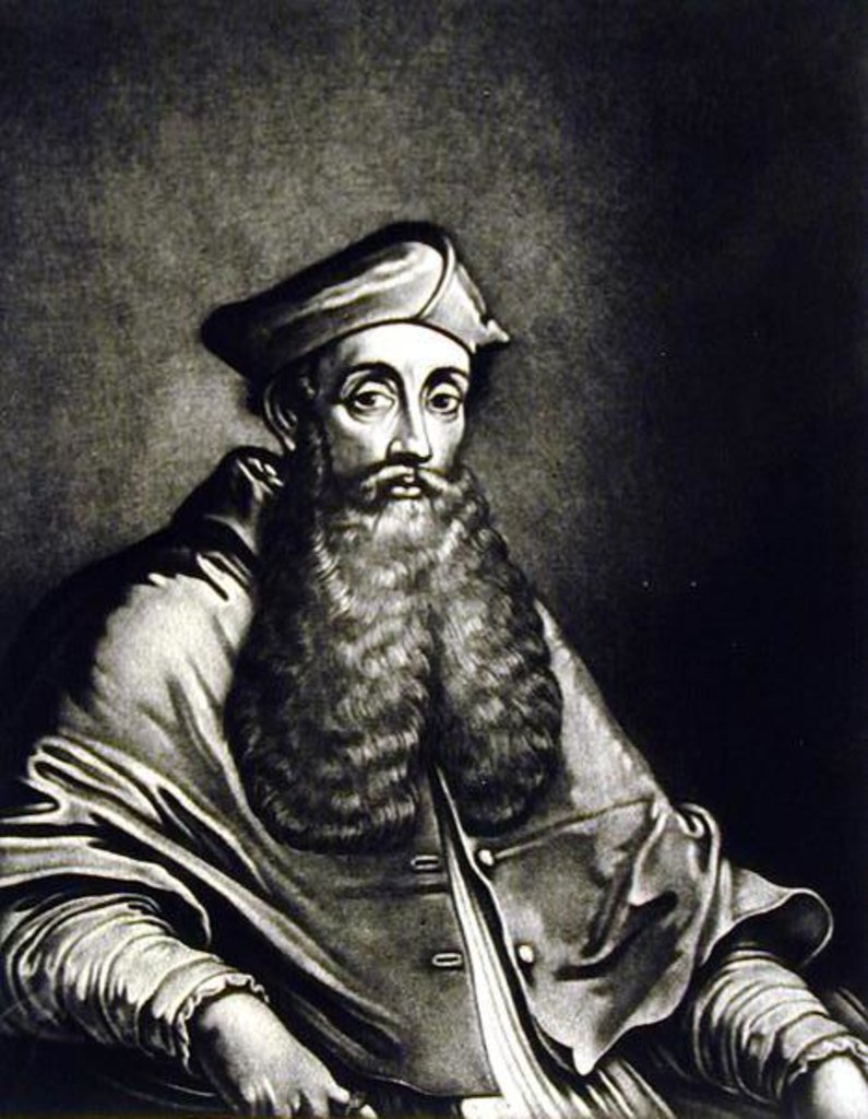 Detail of Reginald Pole illustration from 'Portraits of Characters Illustrious in British History' by English School