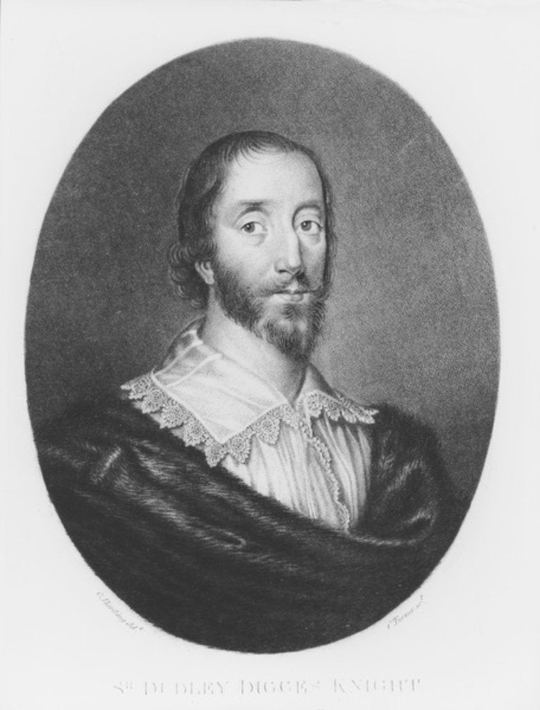 Detail of Sir Dudley Digges illustration from 'Portraits of Characters Illustrious in British History' by C. Harding