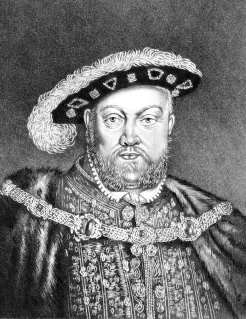 Detail of King Henry VIII illustration from 'Portraits of Characters Illustrious in British History' by English School