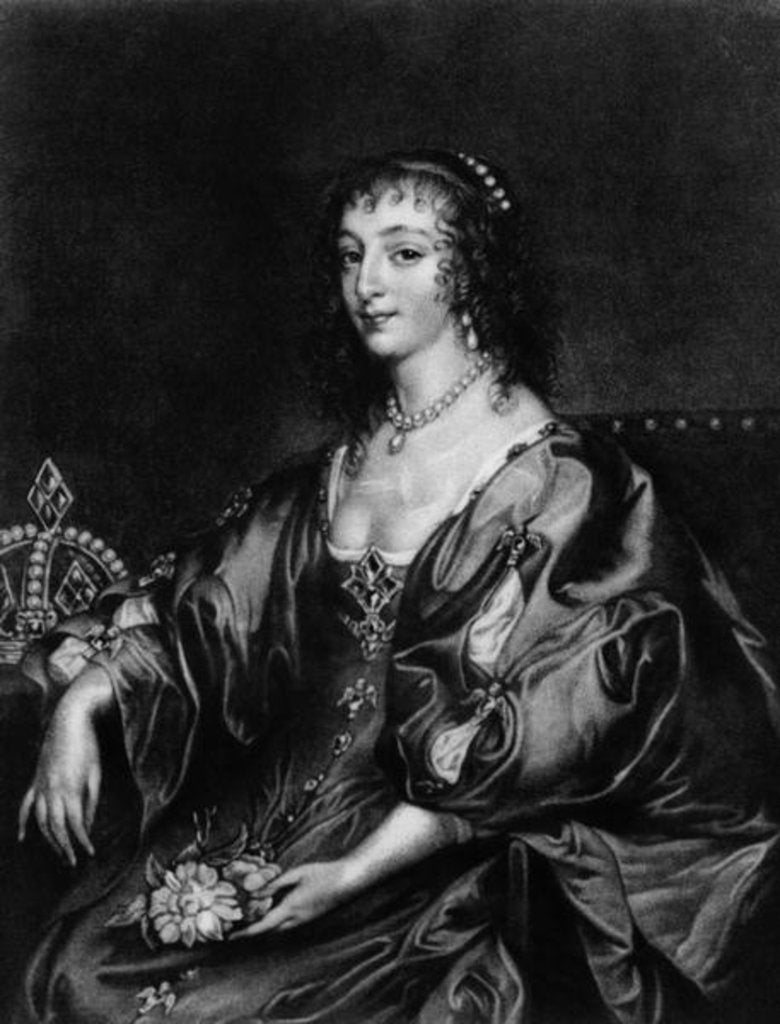 Detail of Henrietta Maria by Anthony van Dyck