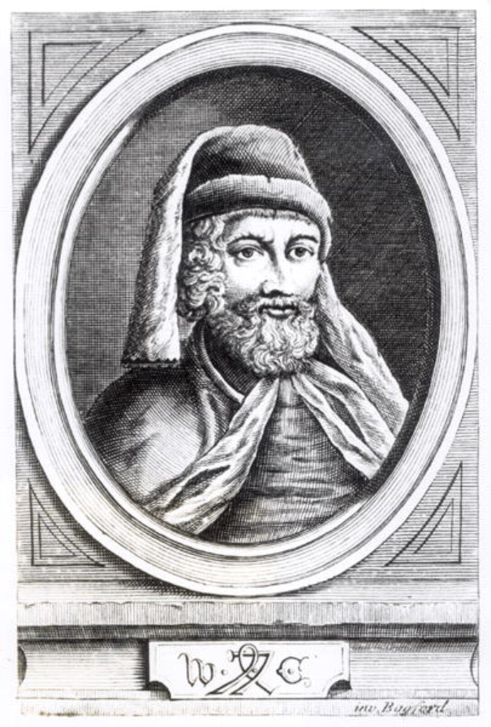 Detail of Portrait of William Caxton and his Printer's mark by English School