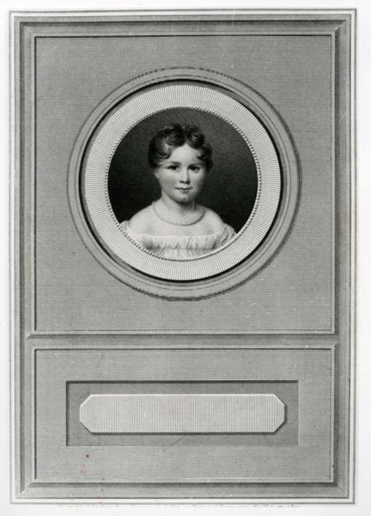 Detail of Portrait of Augusta Ada Byron engraved by Edward Scriven 1820 by Louis Ferriere