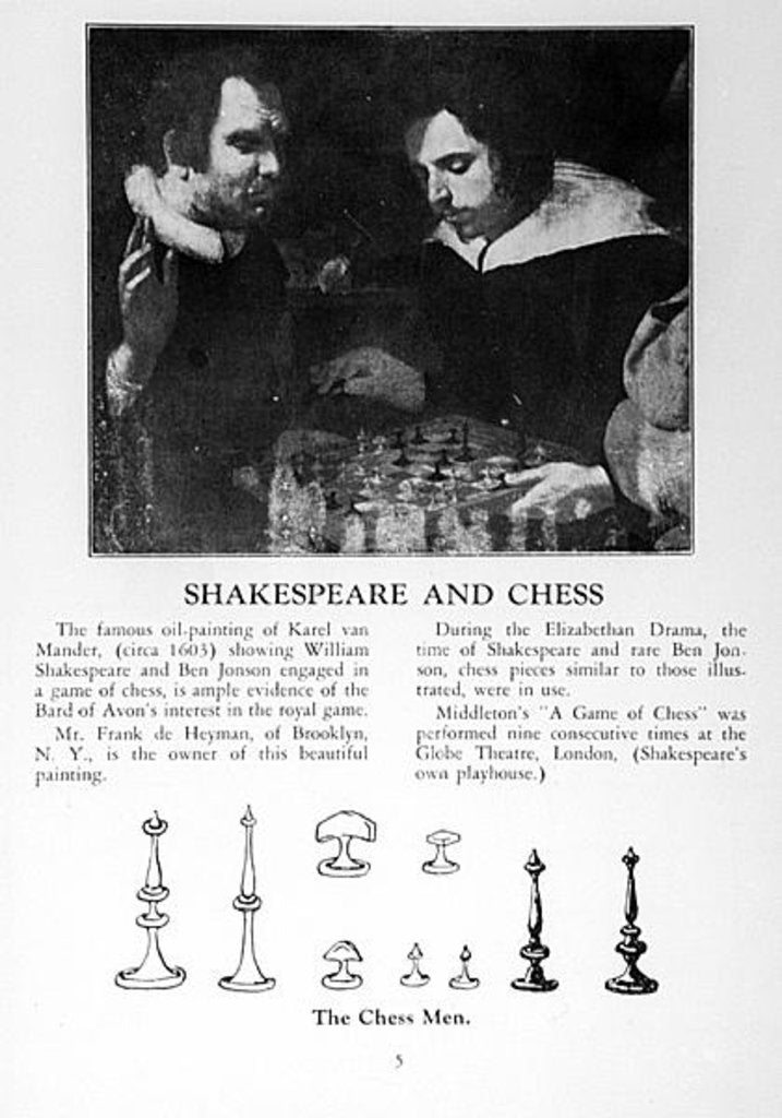 Detail of William Shakespeare and Ben Jonson Engaged in a Game of Chess by Karel van Mander