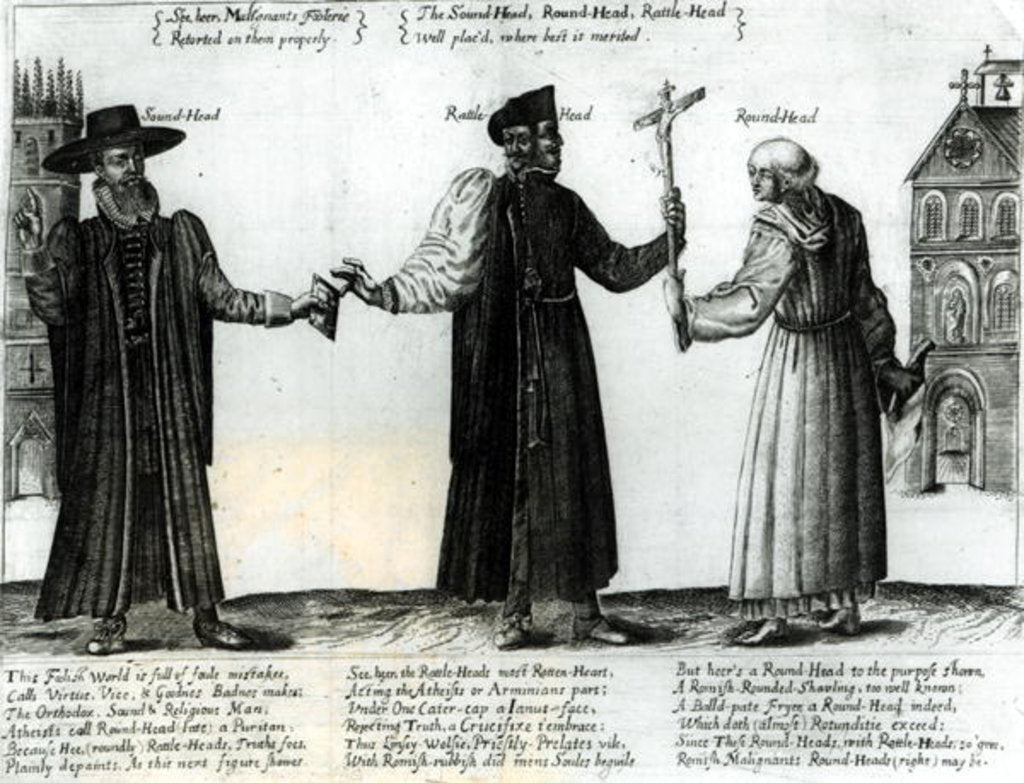 Detail of Soundhead, Rattlehead, Roundhead, 1642 by English School