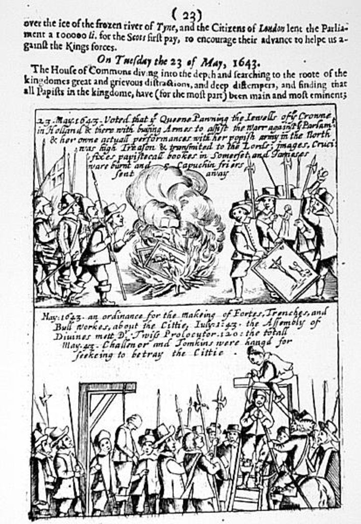 Detail of Chronicle of significant events during the English Civil War, 1646 by English School