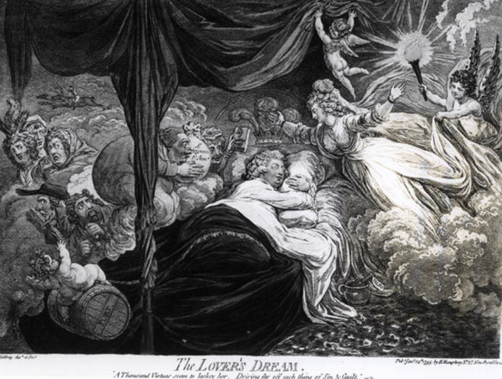 Detail of The Lover's Dream, 1795 by James Gillray