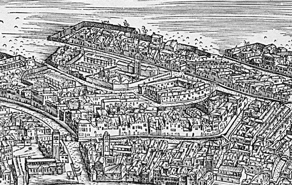 Detail of Grande Pianta Prospettica - Venice, c.1500 by Jacopo de' Barbari