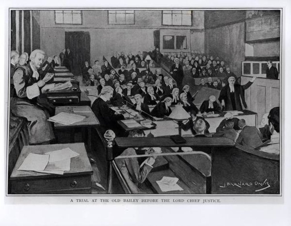 Detail of A Trial at the Old Bailey before the Lord Chief Justice by Joseph Barnard Davis