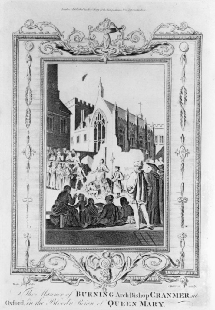 Detail of The Burning of Archbishop Thomas Cranmer at Oxford in the Bloody Reign of Queen Mary by English School