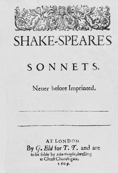 Detail of Title-page of Shakespeare's Sonnets, 1609 by English School
