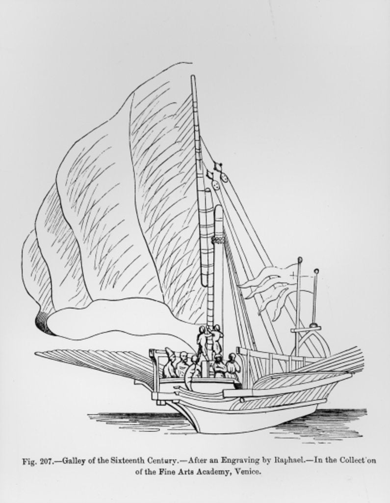 Detail of Galley of the 16th century by Raphael