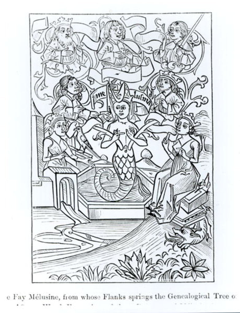 Detail of The Fay Melusine, from whose Flanks springs the Geneaological Tree of Kings and Emperors by School French