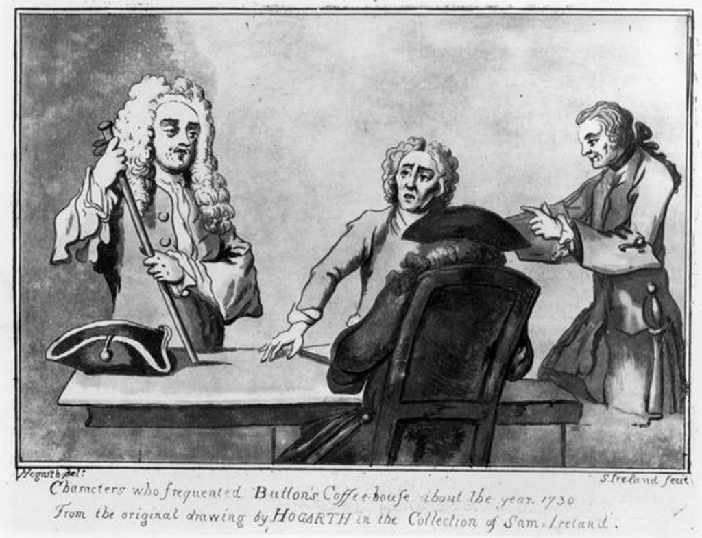 Detail of Buttons Coffee House, 1730 by William Hogarth