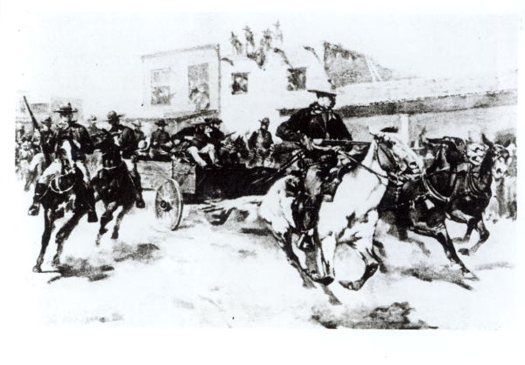 Detail of Garret brings in Billy the Kid, 1880 by American Photographer