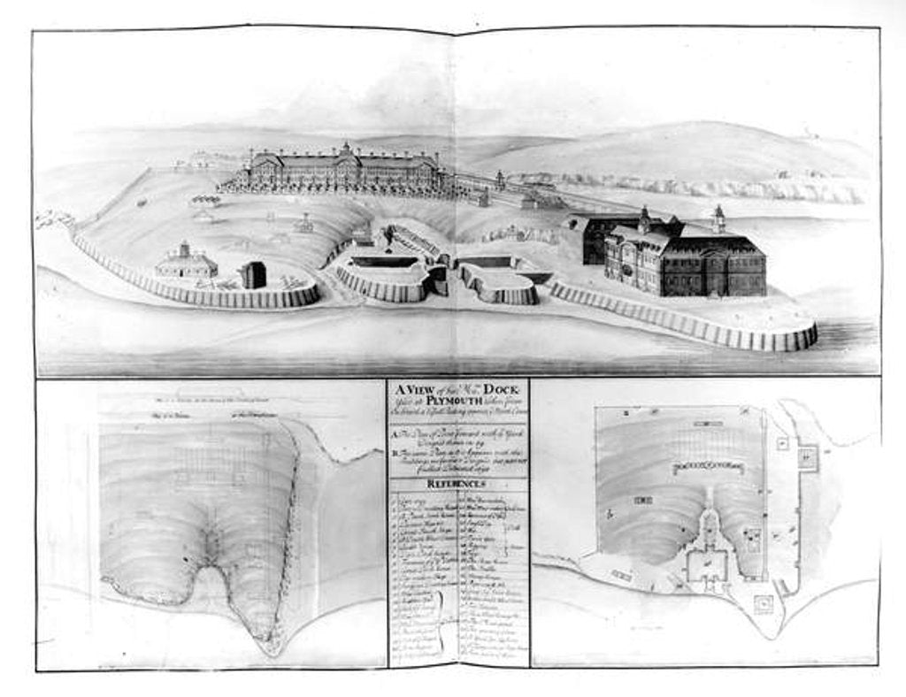 Detail of View of the Dockyard at Plymouth, 1608 by English School