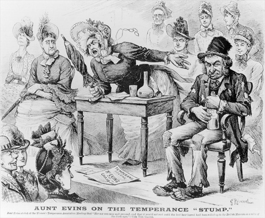 Detail of Aunt Evins on the Temperance 'Stump' by English School