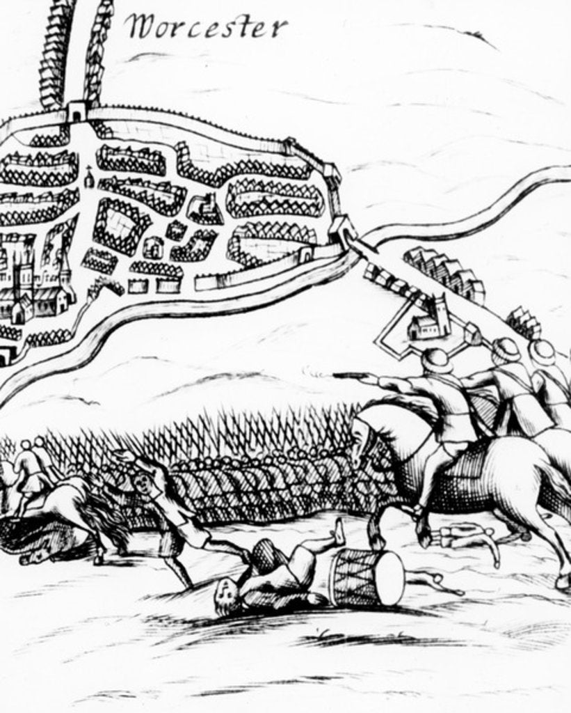 Detail of The Battle of Worcester on 3rd September 1651. by English School
