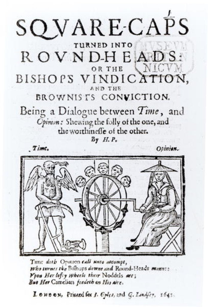 Detail of Square-Caps turned into Round Heads, 1642 by English School