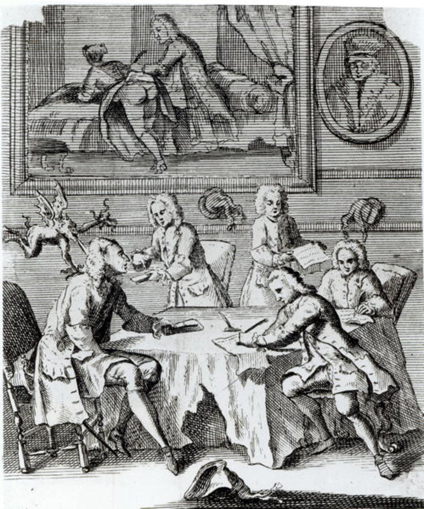 Detail of Whig Satire on Negotiations for the Treaty of Utrecht, c.1713 by English School