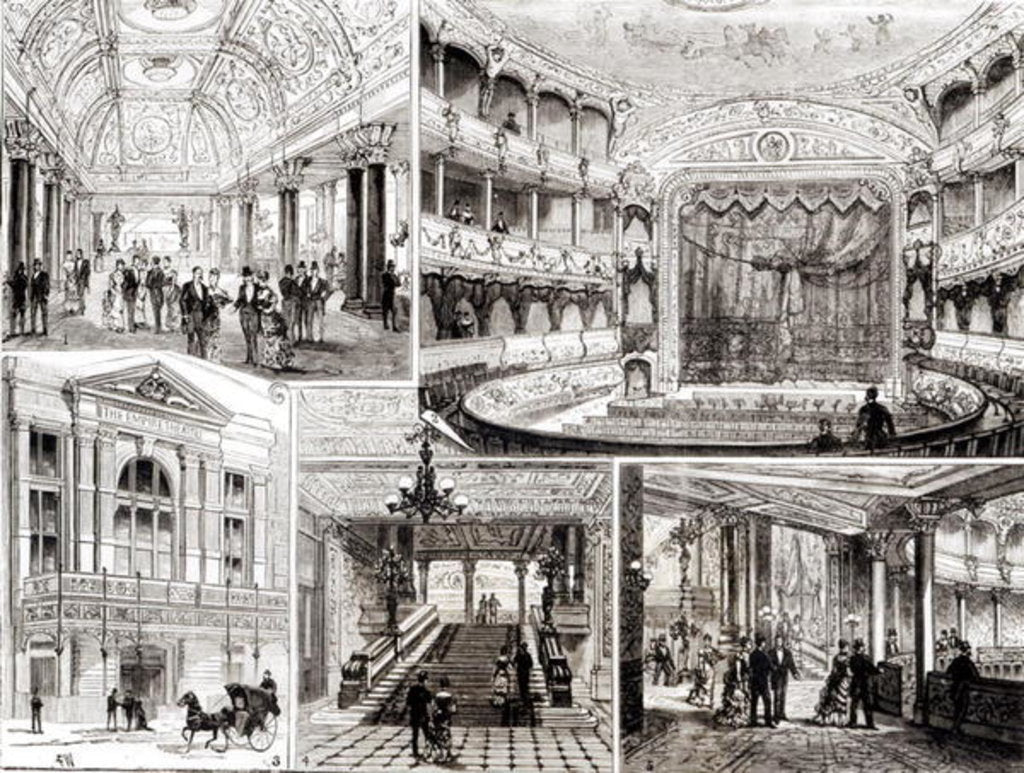 Detail of The Empire Theatre, Leicester Square, London 1884 by English School