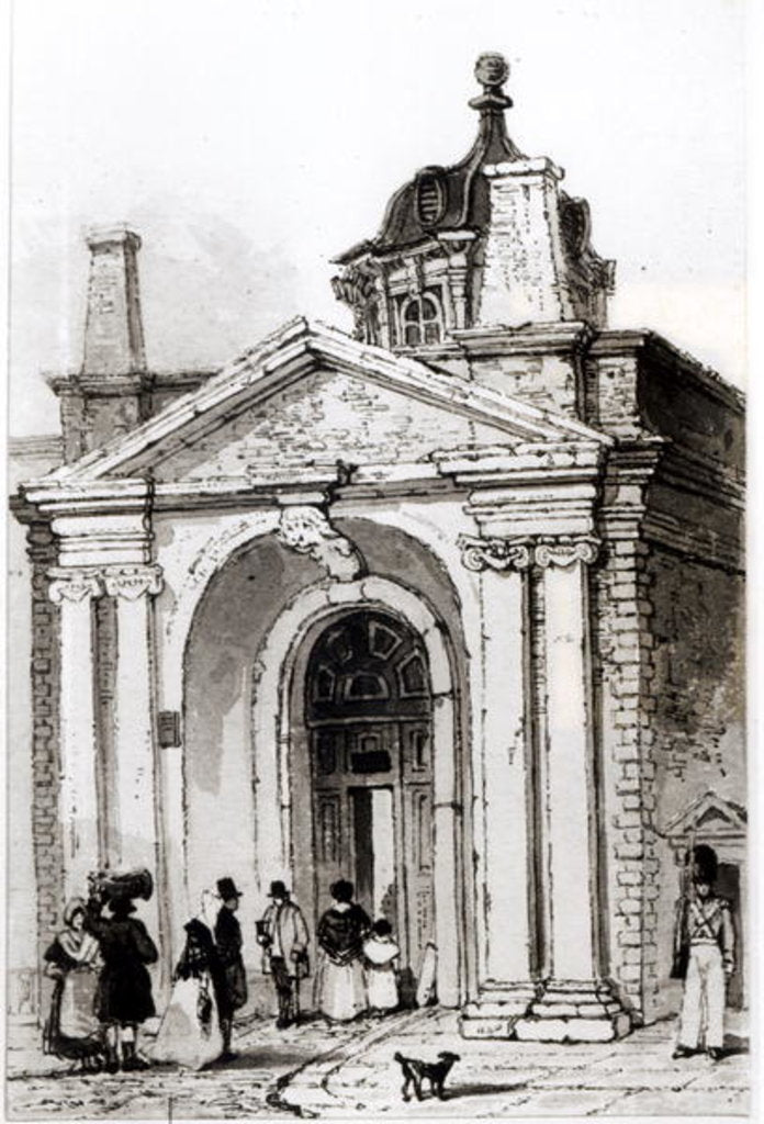 Detail of Entrance to Montague House by Robert Thomas Landells