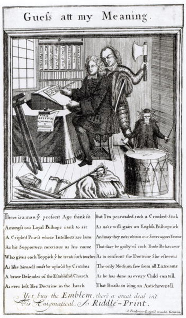 Detail of Guess at my Meaning, 1709 by School English