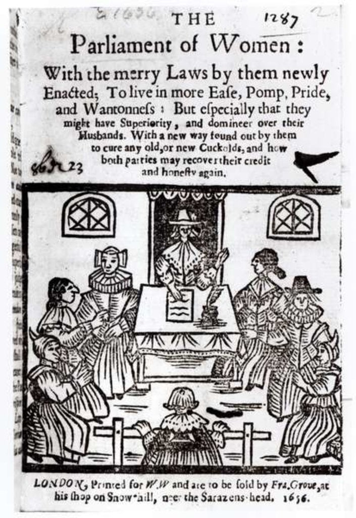 Detail of The Parliament of Women, 1656 by English School