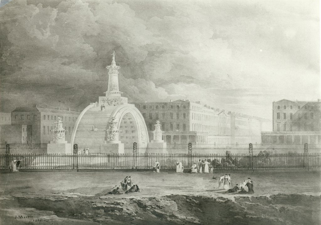 Detail of The Proposed Triumphal Arch from Portland Place to Regent's Park, 1820 by John Martin