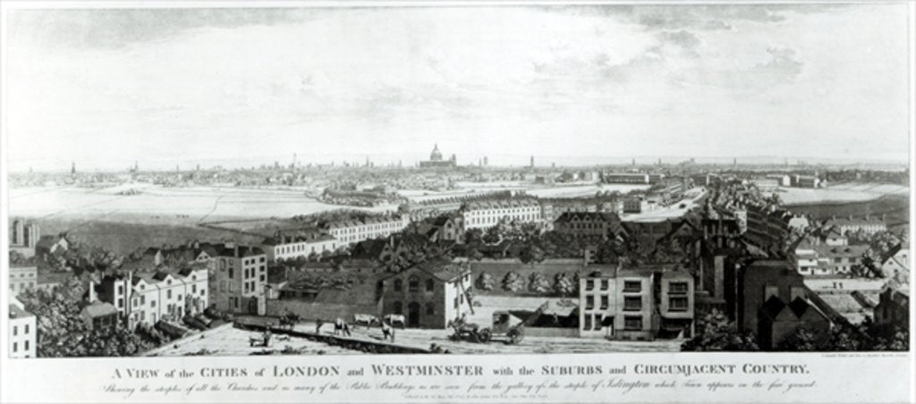 Detail of A View of the Cities of London and Westminster with Suburbs and Circumjacent Country, 1789 by English School