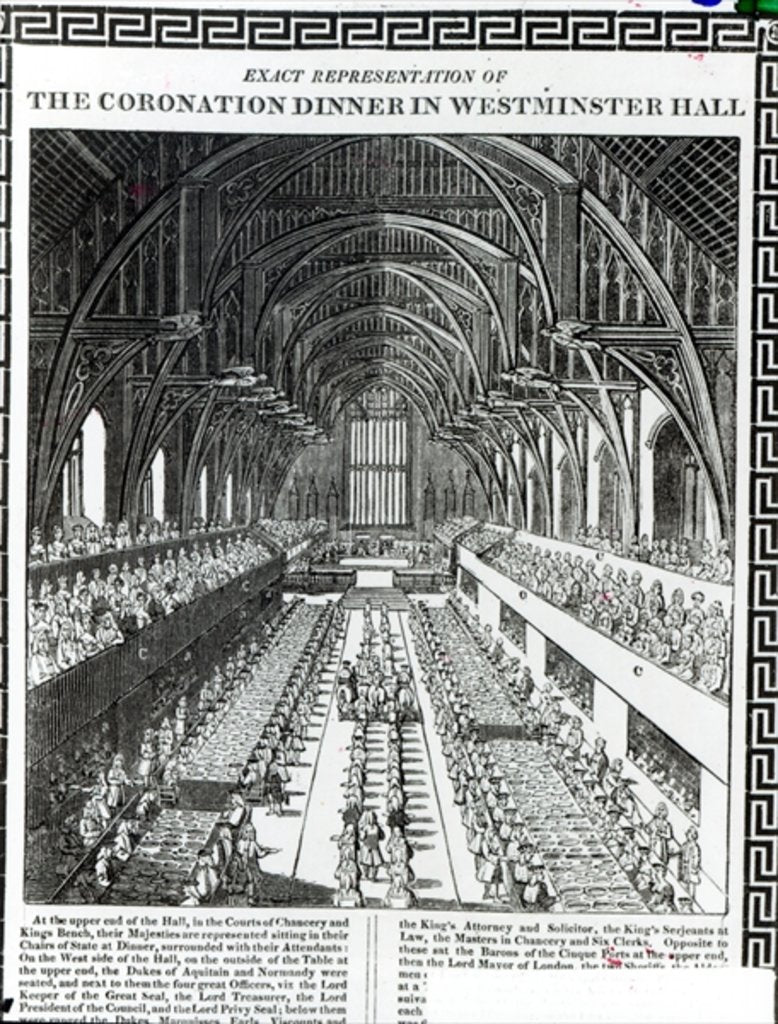 Detail of The Coronation Banquet in Westminster Hall by School English