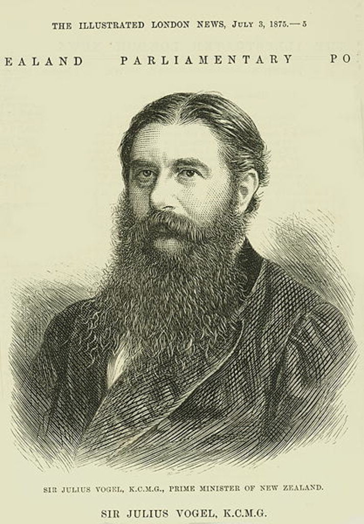 Detail of Sir Julius Vogel, KCMG from 'The Illustrated London News', 3rd July 1875 by English School
