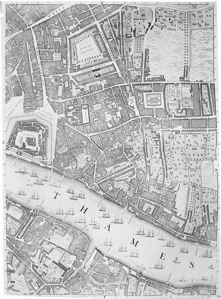 Detail of A Map of the Tower of London, 1746 by John Rocque