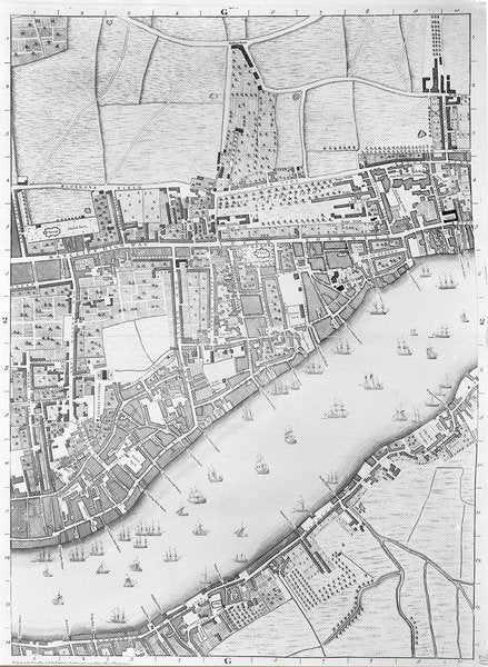Detail of A Map of Wapping, London, 1746 by John Rocque