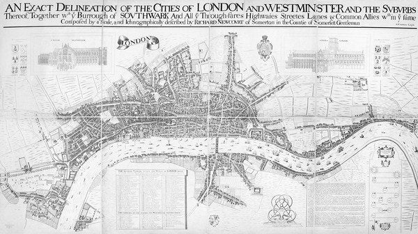 Detail of An Exact Delineation of the cities of London and Westminster and the suburbs by William (after) Faithorne