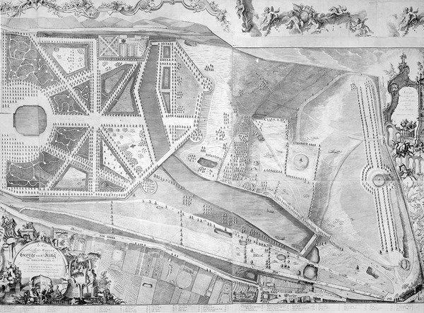 Detail of Detail of the plan of Kensington Palace by Joshua Rhodes, 1764 by George Bickham