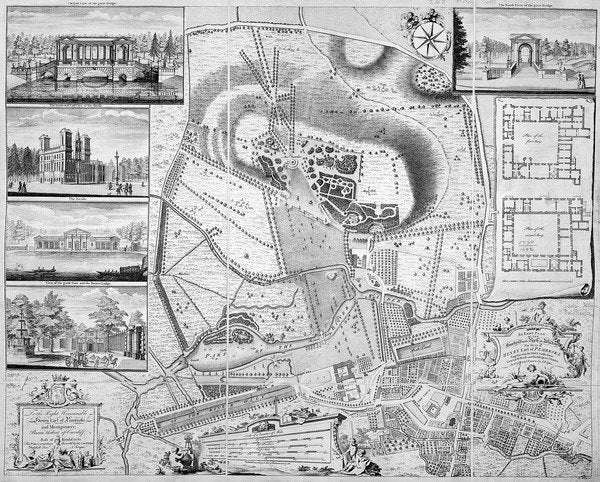 Detail of An Exact Plan of the Gardens and Park at Wilton, the seat of the Earl of Pembroke, 1746 by John Rocque