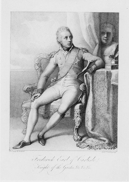 Detail of Frederick Earl of Carlisle, Knight of the Garter, c.1800 by Richard Cosway (after)