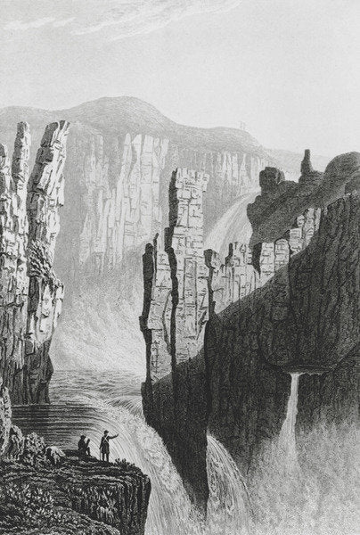 Detail of Wilberforce Falls estimated at 250 feet high, 1823 by George Back (after)