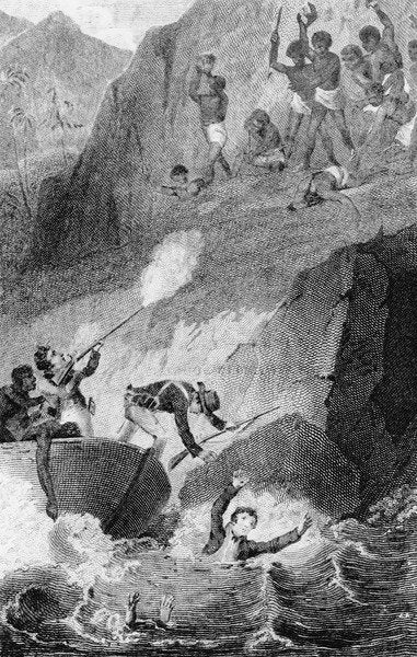 Detail of The Death of Mungo Park, 1806 by Henry (after) Corbould