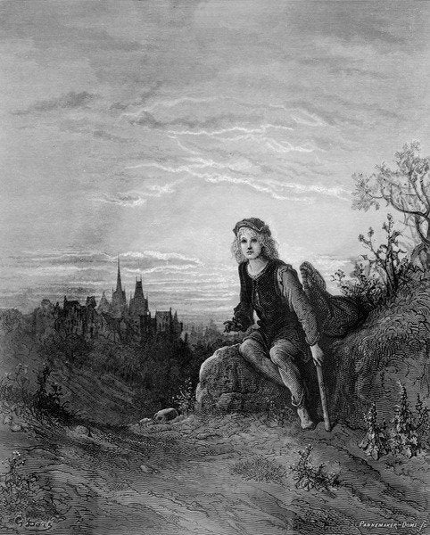 Detail of Whittington at Highgate by Gustave Dore