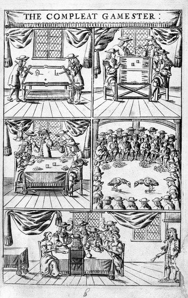 Detail of Frontispiece illustration to 'The Compleat Gamester' by Charles Cotton, c.1700 by English School