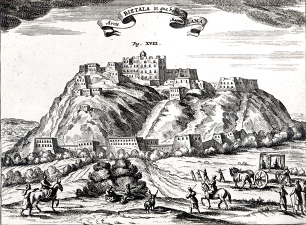Detail of Bietala, fortress of Lama the Great, Kingdom of Lhassa,illustration from 'La Chine illustree' by Athanasius Kircher Amsterdam,1670 by Dutch School