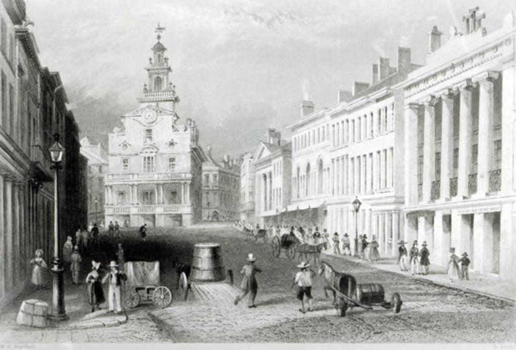 Detail of State Street, Boston,engraved by S.Lacey by William Henry Bartlett