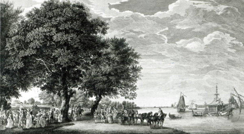 Detail of View of the North side of the Virginia river near Manour Lodge by Paul and/or Sandby Thomas Sandby