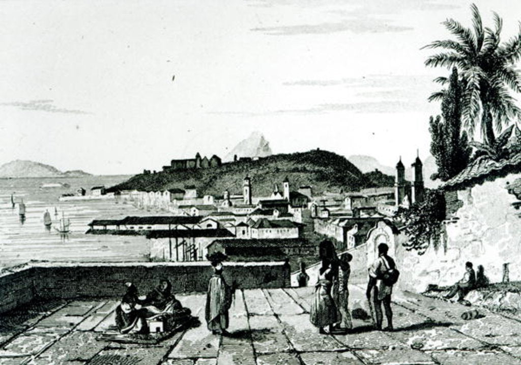 Detail of View of Rio de Janeiro from the church of St.Bento drawn by Fleury by French School