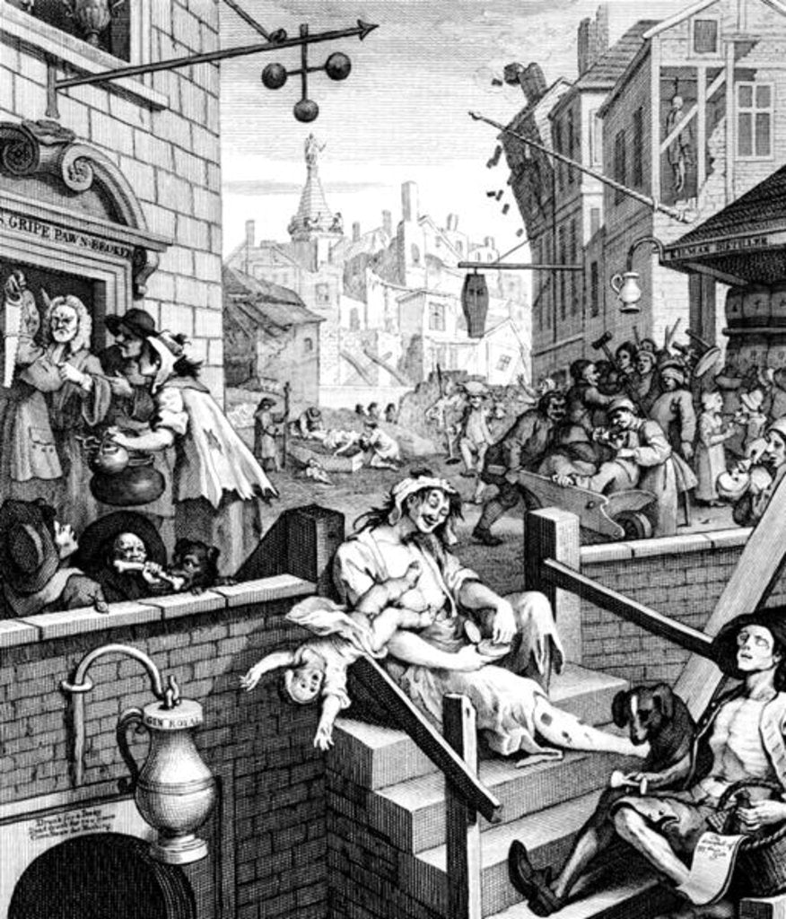 Detail of Gin Lane, 1751 by William Hogarth