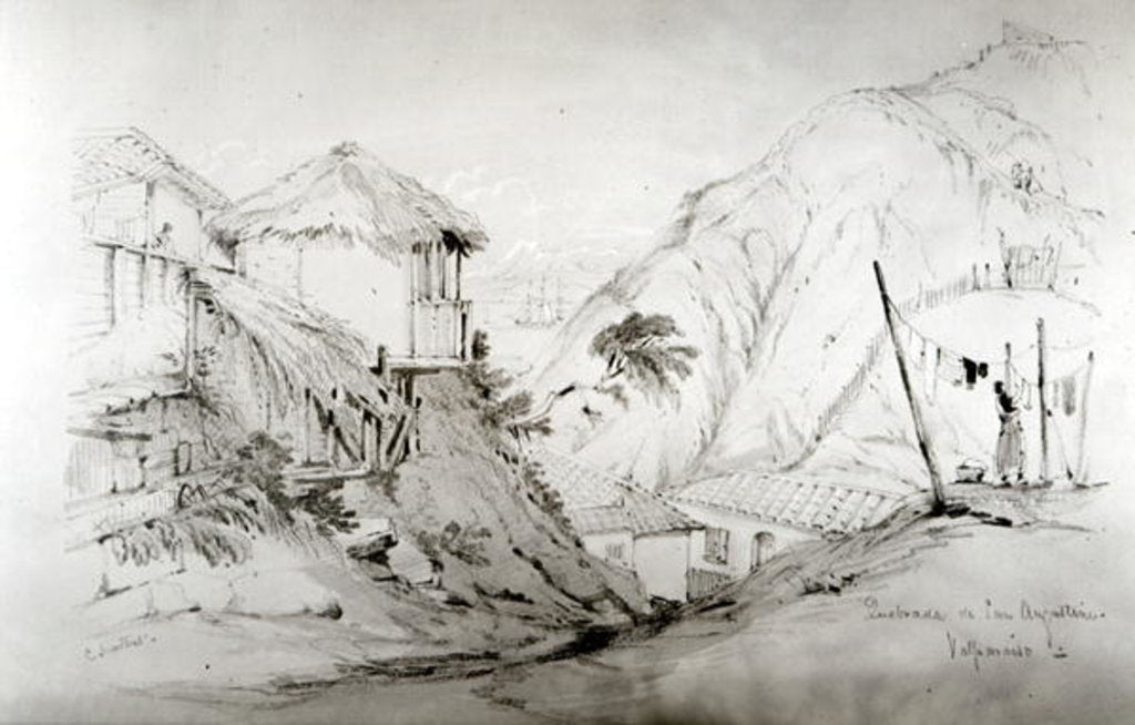 Detail of View of Valparaiso, 1834 by Conrad Martens